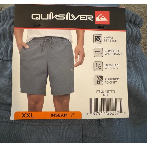 Men’s Quiksilver Active Shorts XXL – Blue – Moisture Wicking, 4-Way Stretch NWT - Picture 7 of 14